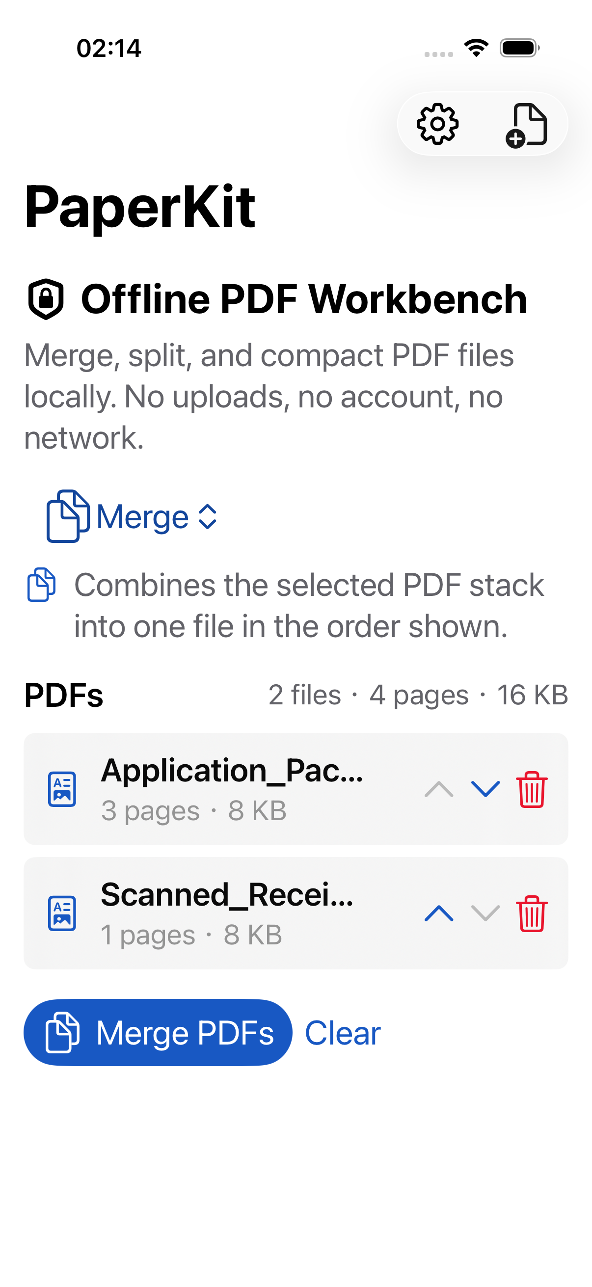 PDF processing workbench